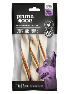 Wheat-free twisted bone with duck filling PrimaDog