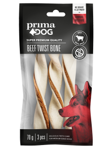 Wheat-free twist bone with delicious beef filling PrimaDog